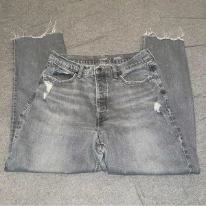 Old Navy Extra High Rise Sky-High Straight Secret-Slim Pocket Gray Women’s Sz 14